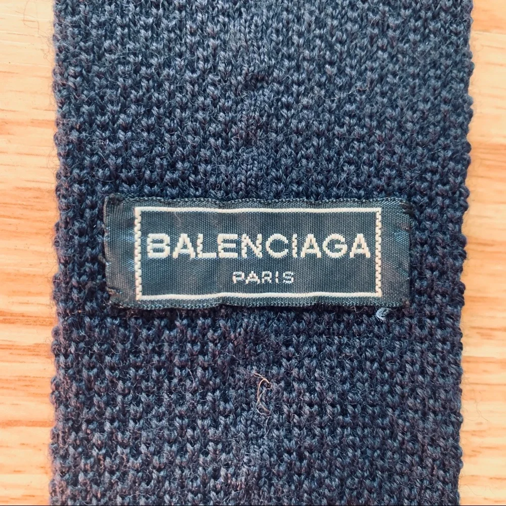 Balenciaga Blue Woven Trunk Tie with Monogram